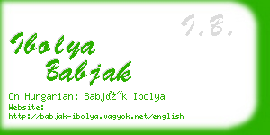 ibolya babjak business card